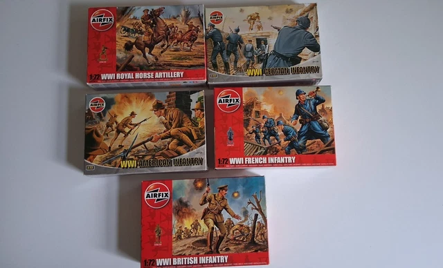 Boîte De Soldats Airfix 1/72 French Artillery En Grappe - Figurines Occasion, échelle 25mm