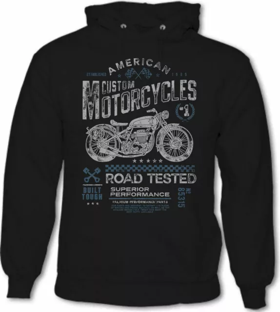Felpa con cappuccio American Custom Motocycles Uomo Biker Victory Moto