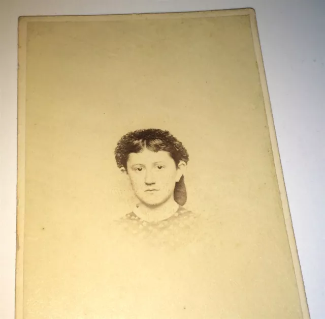 Antique Civil War Victorian Fashion American Young Woman, Connecticut CDV Photo!