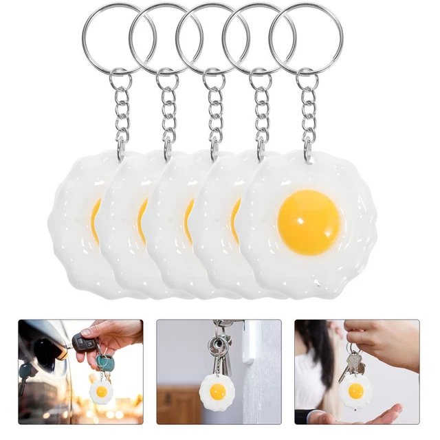 5pcs Bouled Egg Key Chain Pendants Food Charms Sac Sac à Ornements suspendus 7