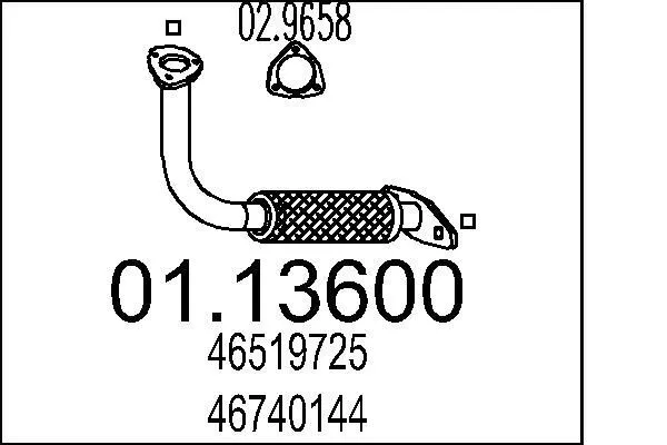 TUYAU D'éCHAPPEMENT FIAT PUNTO 1.7 TD 2