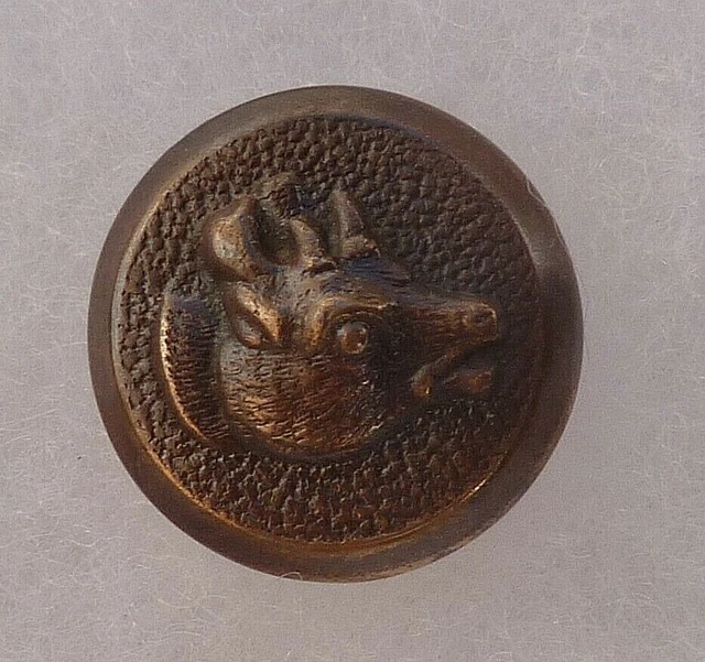 Bouton Ancien Chasse Vénerie Loup Cuivre France 15 Mm - Original