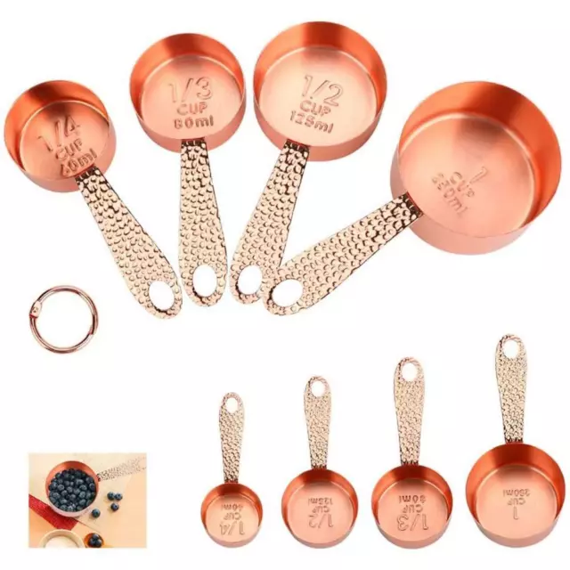 Stainless Steel Measuring Spoons Gold Measuring Cups Set Coffee Tea Baking Tool