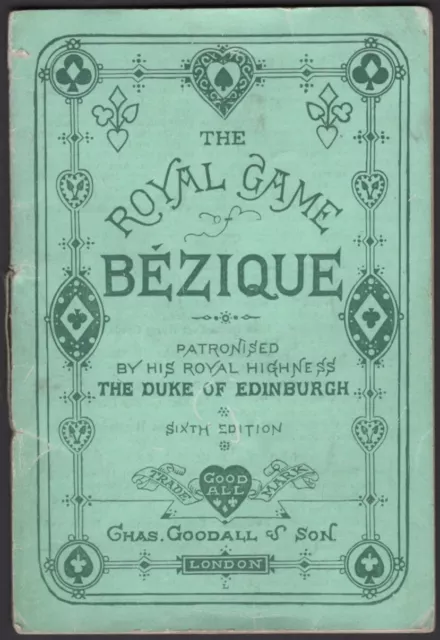 Old Antique Goodall CAMDEN ROYAL GAME BEZIQUE Playing Cards Rules Book 6th Ed. B