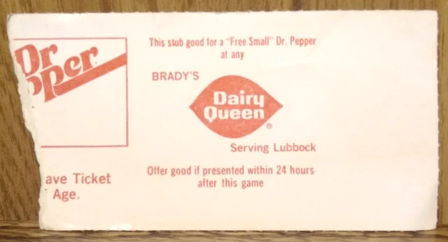 Texas Tech Red Raiders Football vs. Arkansas Razorbacks 10-12-1985 Ticket Stub 2