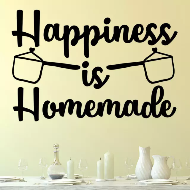 Happiness Is Homemade v2 Wall Sticker Decal Kitchen Family Home Cooking Décor