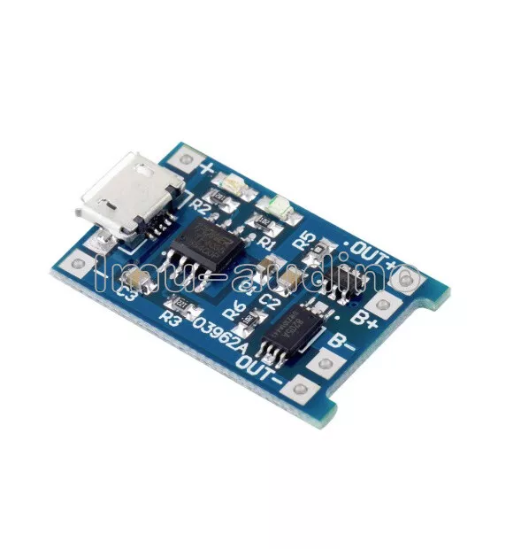 2PCS 5V Micro USB 1A 18650 Lithium Battery Charger Board Module TP4056