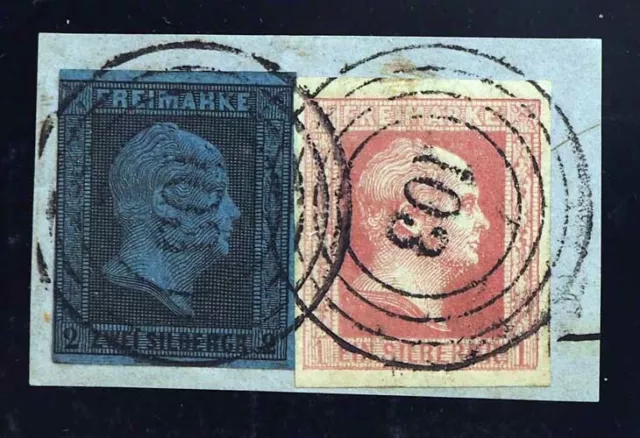 1857 Preußen; 1 Sgr. voll-breitr., 2 Sgr. PrachtBrfSt, NS "103", MiNr. 6a,3