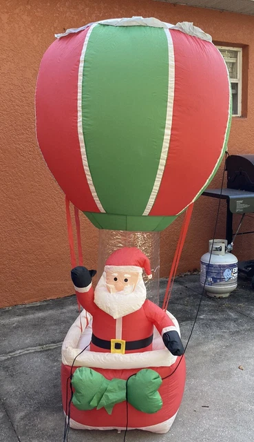 6’ Inflatable Santa Hot Air Balloon Airblown Yard Decor Christmas Gemmy