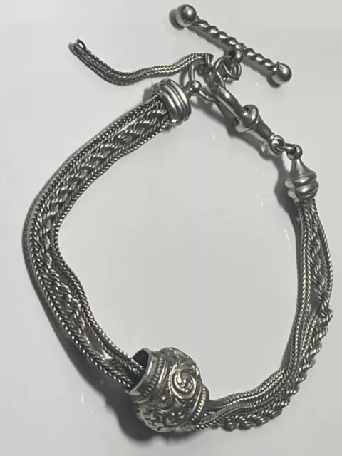Antique vintage sterling silver ornate albertina watch chain or bracelet 14.71g