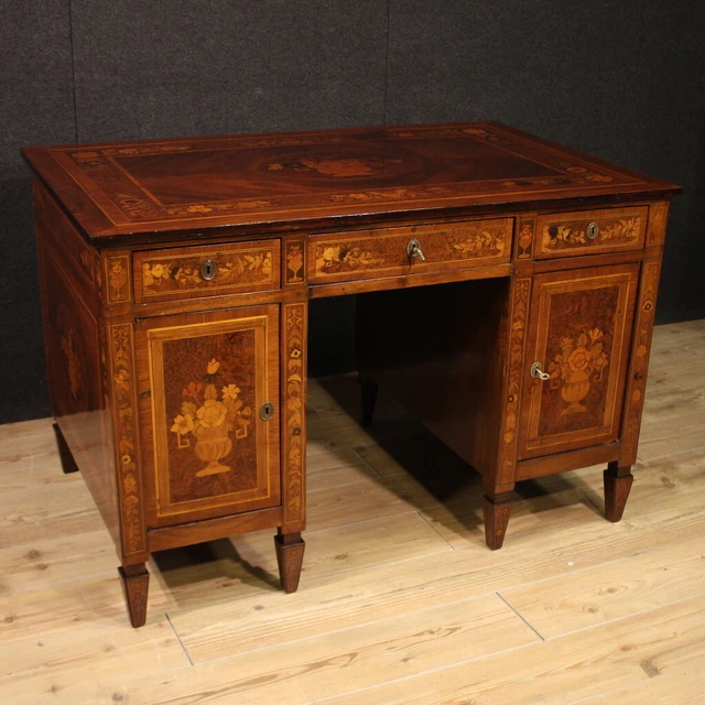 BUREAU DE STYLE ancien Louis XVI meuble table en bois marqueté années