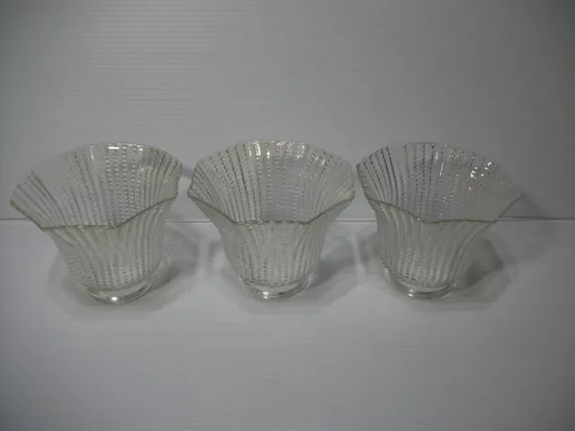Vintage Clear Glass Chandelier Sconce Light Globe Shade Bell Shaped Ribbed
