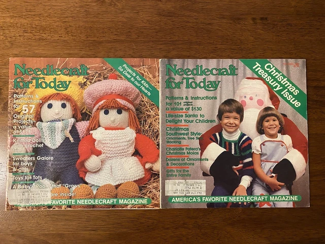 Vintage Uncut 80s Needlecraft Today Crochet Knit Craft Magazine Lot Christmas