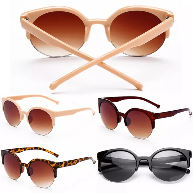Women Men Eyewear Retro Eye Cat Round Mirrored Sunglasses Outdoor essential YZ