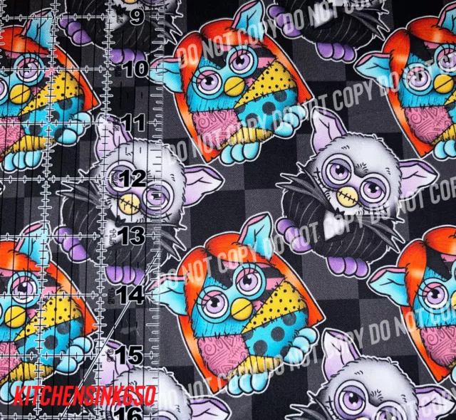 Custom Furby Jack Sally Novelty 100% Cotton Fabric 1/4 YARD 10.5”x56” Remnant Custom Furby Jack Sally Novelty 100% Cotton Fabric 1/4 YARD 10.5”x56” Remnant