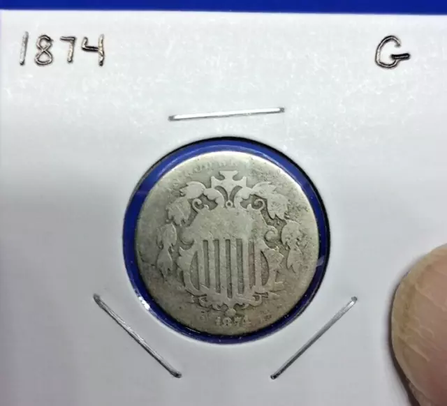 1874 Shield Nickel Good Condition (34)