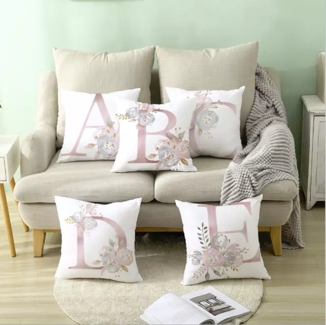 New UK Letter Polyester Cushion Cover Popular Home Decor Pillow Case Sofa Throw