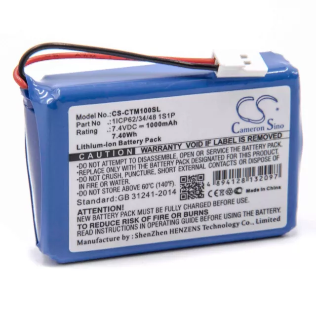 Batterie pour CTMS Eurodetector 1000mAh 7,4V Li-ion