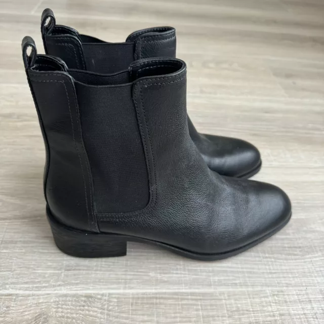 Kenneth Cole Reaction Womens Salt Chelsea Ankle Boot Sz 9 M US Black Leather 3