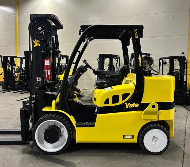 2018 Yale GLC135VX 13500 LB 3 Stage Mast LP Gas Cushion Forklift - Reconditioned