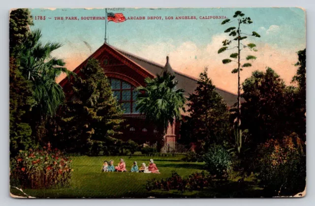 c1910 The Park Southern Pacific Arcade Depot Los Angeles California P102A
