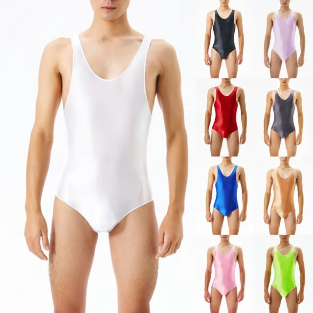 MENS BODYSUIT BODYSTOCKING Sleeveless Slim Stretchy Tank Top Underwear  $20.42 - PicClick AU
