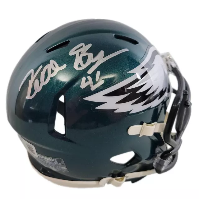 Keith Byars Signed Philadelphia Eagles Speed Mini Replica Football Helmet (Becke