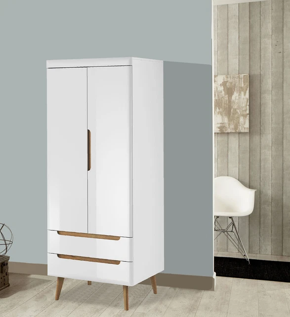 Armadio portaoggetti Nordi armadio multiuso 80 cm bianco Hg riviera rovere senza maniglie