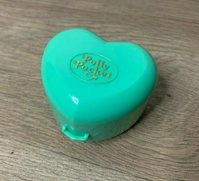 Vintage Bluebird Polly Pocket bedtime ring and teal heart ring case, complete - Österreich