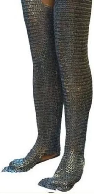 Medieval Chainmail Armor 9 mm Chain Mail Leggings Mild Steel LARP Reenactment