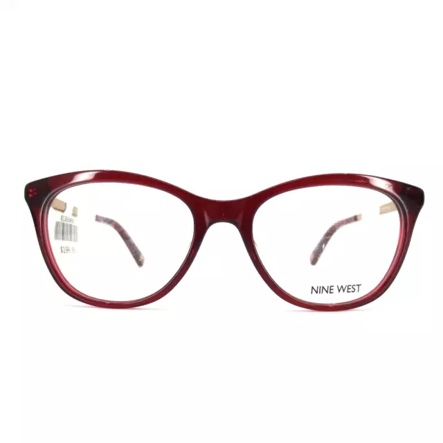 Nine West Eyeglasses Frames NW8004 602 Clear Red Gold Cat Eye Full Rim 52-17-135