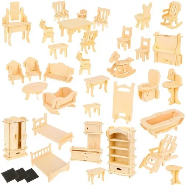 Muebles de madera para casa de muñecas 34 Muebles