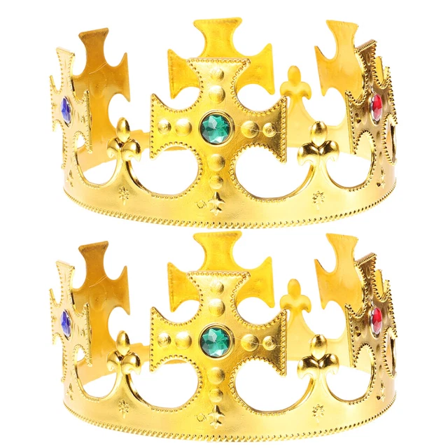 2 pz Corona Reale Medievale Corone Principessa Uomo Croci Das