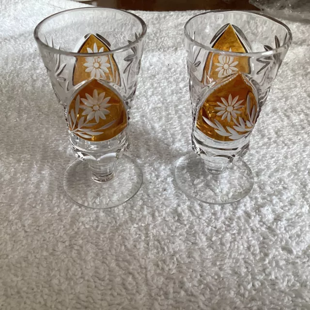 Set of 6 Russian Cut Crystal Shot Glasses 1.2 oz - Soviet / USSR Vodka  Glassware