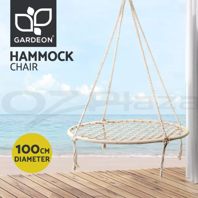 Gardeon Kids Outdoor Tree Swing Hammock Chair Nest Spider Web Hanging Seat 100cm