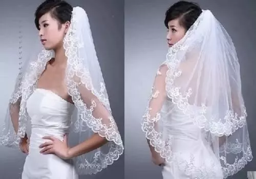 New!! 2T White Ivory Cathedral Elegant lace Edge Bride Wedding Veil Accessories