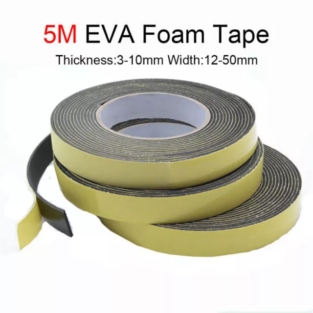 15-100mm Wide Neoprene Sponge Foam Self Adhesive Strip 5M 3mm Thick