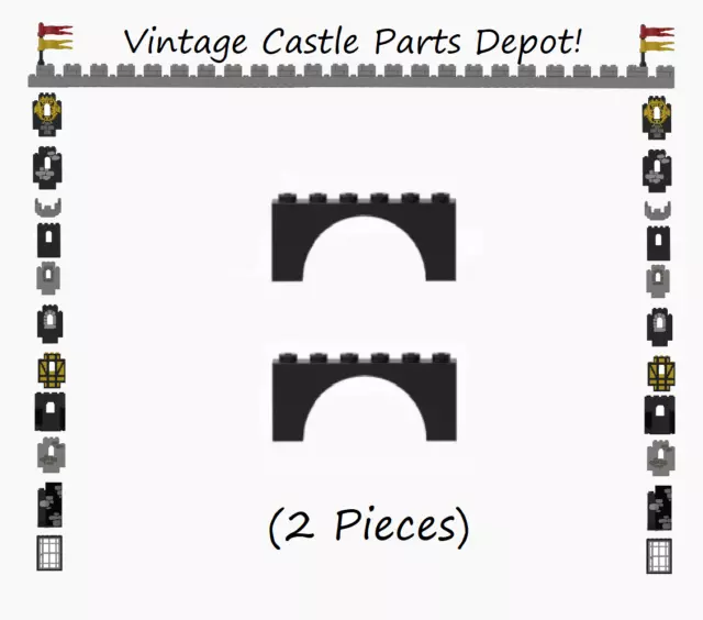 Lego Black Castle Window Walls Corner Arches Turret Pieces Bulk