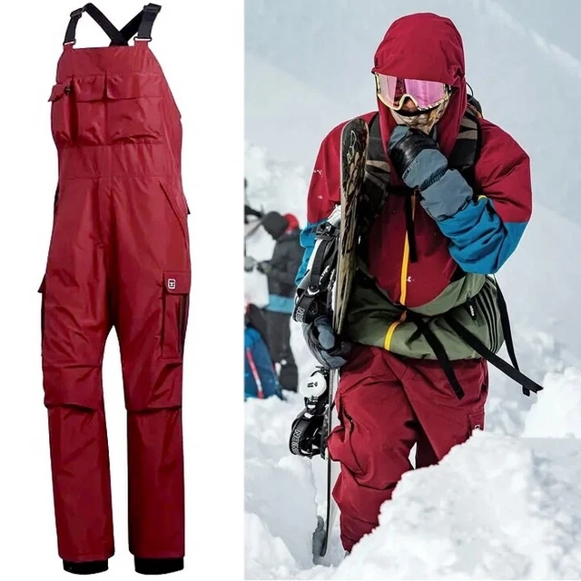 Adidas Flanders Bib 20K Herren Snowboard Hose Träger Skihose weinrot maroon S-XL