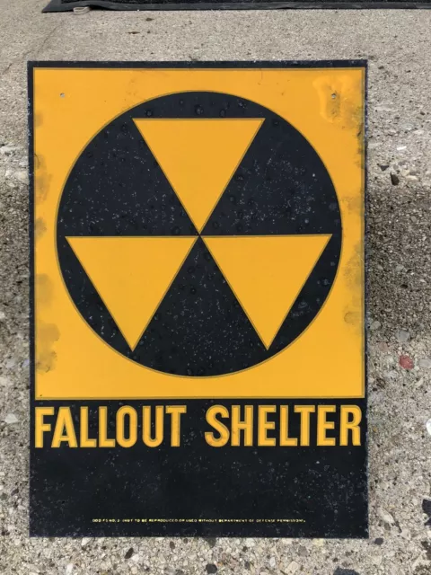 FALL OUT SHELTER / Bomb shelter SIGN original USGI USA cold War Era
