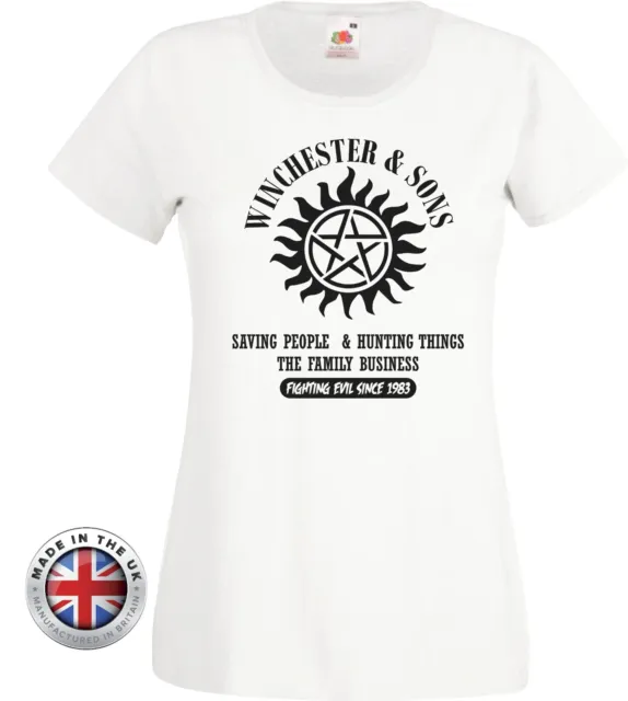 Supernatural Winchester Brothes Demon Slayer white t shirt, unisex+ladies fitted