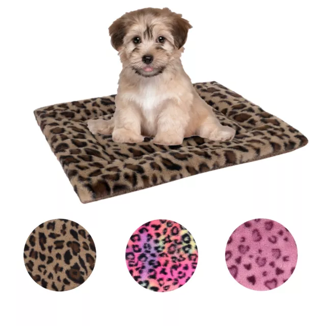 Plush Pet Mat Dog Cat Crate Pad Bed Cushion Blanket Reversible Machine Washable