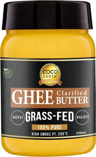 3x Coco Earth Grass-Fed Ghee Butter 250 ml | FREE SHIPPING | NEW AU