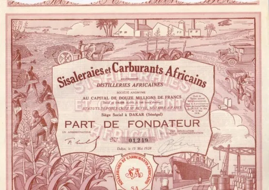 Sisaleraies et Carburants Africains Distilleries  1928  Dakar  Hochdeko