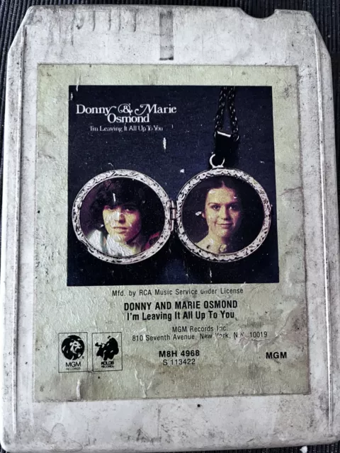 Donny & Marie Osmond "I'm Leaving It All Up To You" 1974 MGM 8-Track Untested