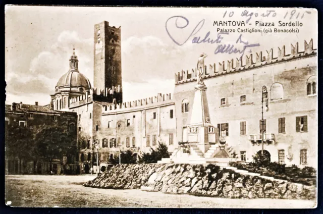 Lombardia - Mantova - Piazza Sordello -Palazzo Castiglioni -F.p. Viaggiata- 1915