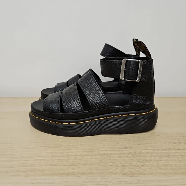 DR. MARTENS CLARISSA Quad Black Leather Gladiator Sandals Uk 5 Chunky Platform 99.99 PicClick UK