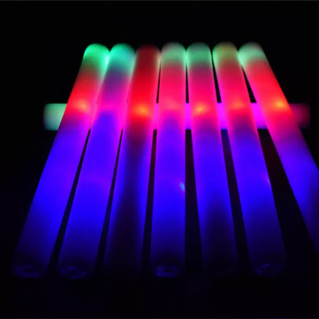 10/20/50PCS LED RGB Foam Sticks Flashing Light Rave Party Wand Glow Sticks HA