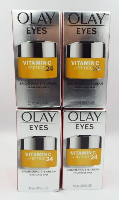 OLAY Eyes Vitamin C + Peptide 24 Brightening Eye Cream 0.5 FL OZ Lot of 4