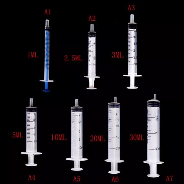 10pcs 1/2.5/3/5/10/20/30ml seringue jetable en plastique médical fonctionne +~m'